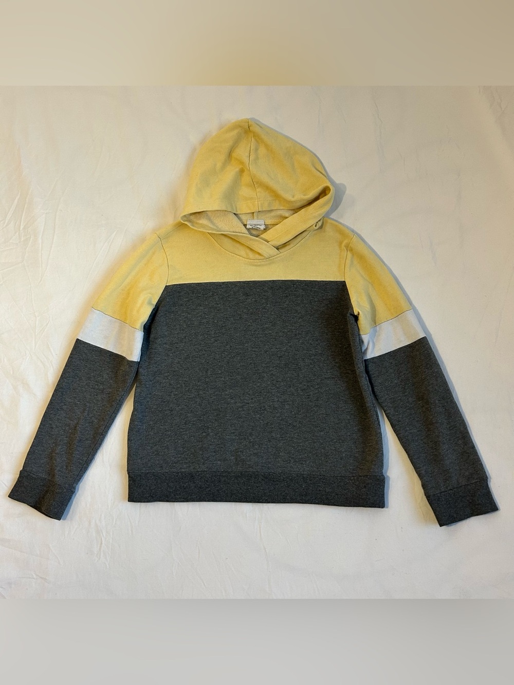 Kids Colorblock Hoodie Sweatshirt - Yellow & Dark Gray